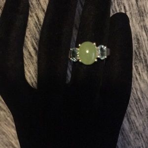 Peridot light green stone cz ring A46